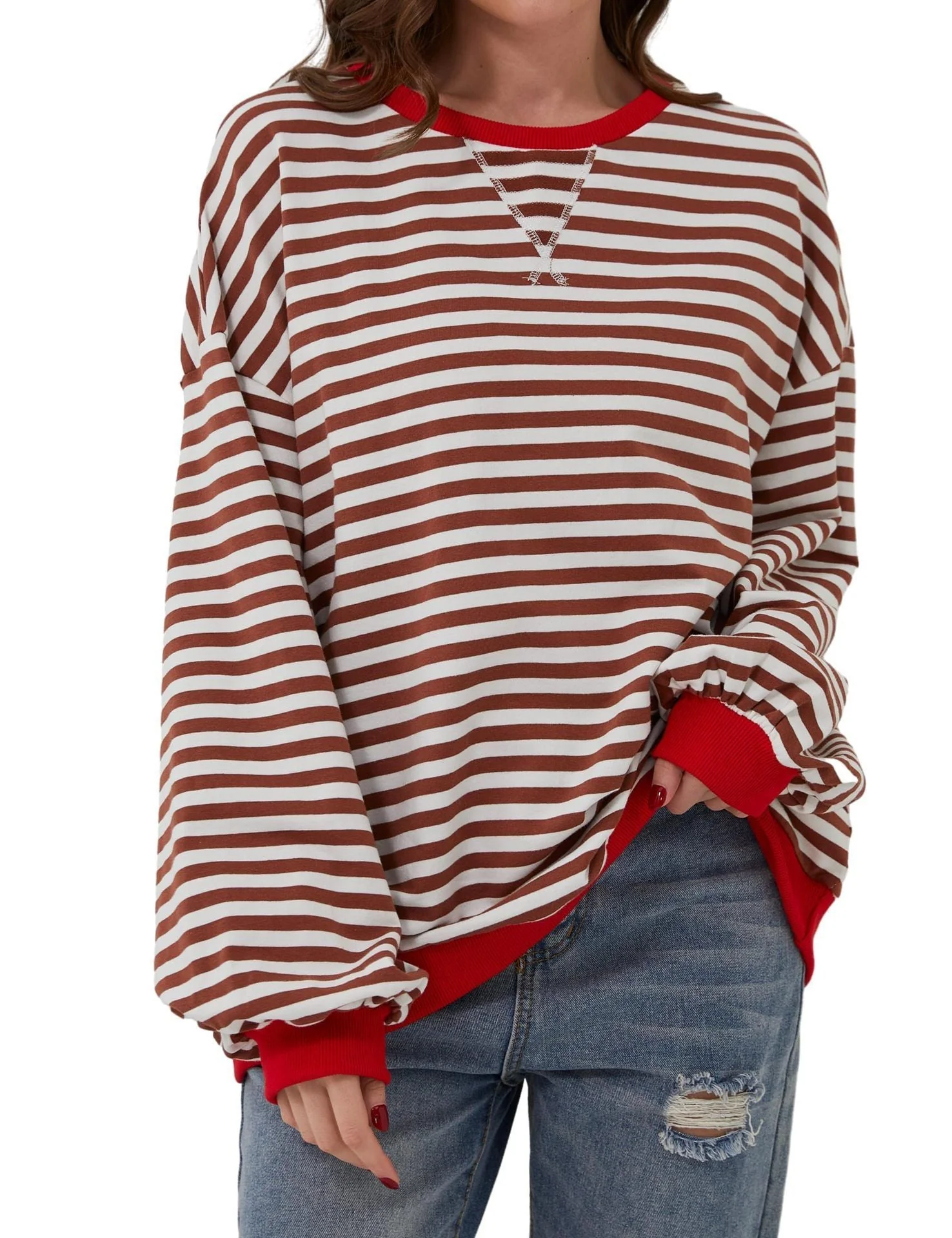 Long Sleeve Striped Pullover Casual Shirt - Image 4