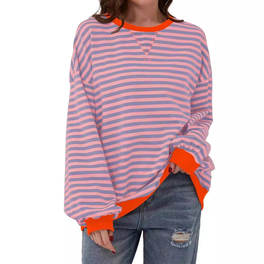 Long Sleeve Striped Pullover Casual Shirt - Image 8