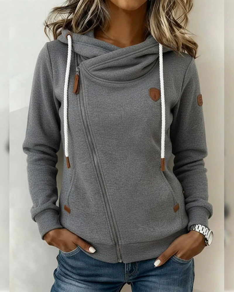 Long-Sleeved Casual Drawstring Sweatshirt - Image 7