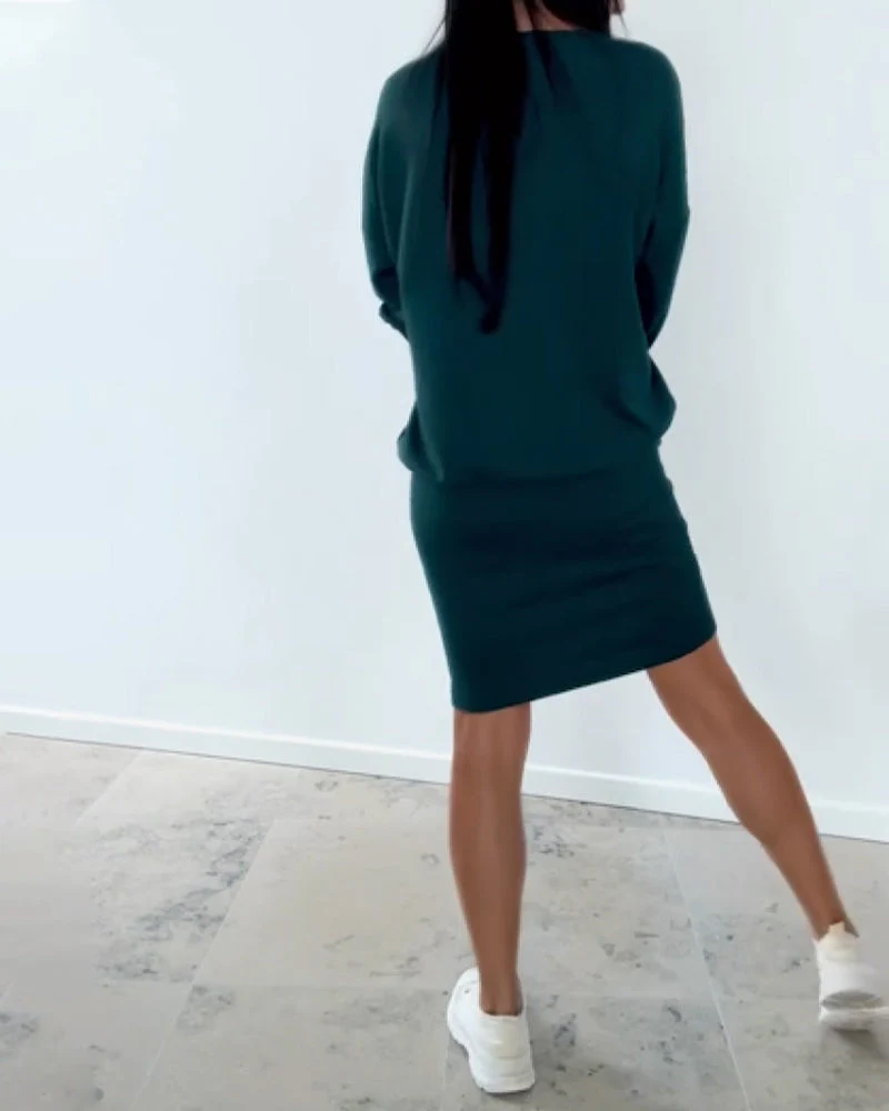 Long-Sleeved Casual Hip Dress - Image 12