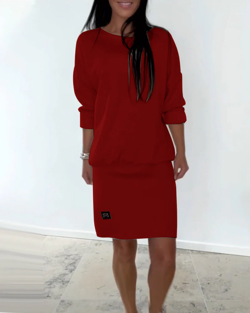 Long-Sleeved Casual Hip Dress - Image 18