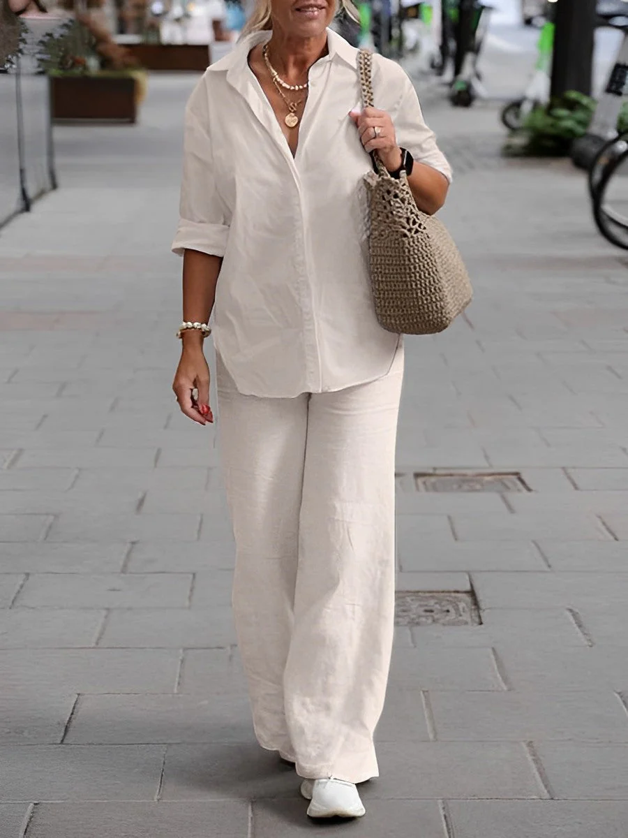 Long-Sleeved Shirt & Pants Two-Piece Set - Image 8