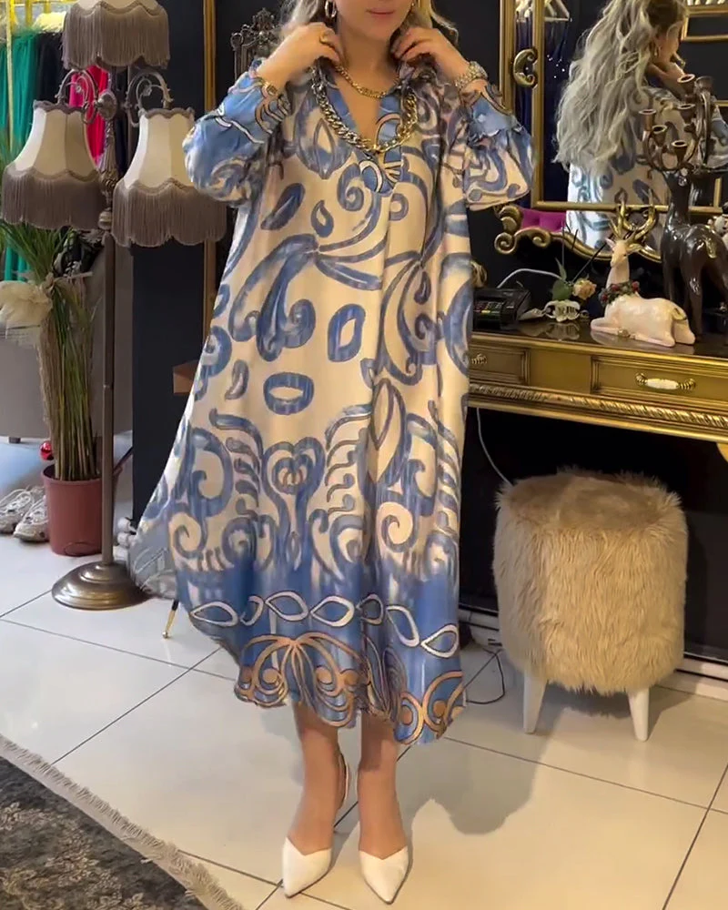 Loose and elegant printed dress - Image 23