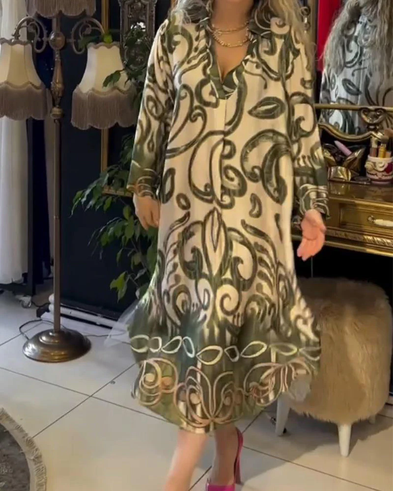 Loose and elegant printed dress - Image 26