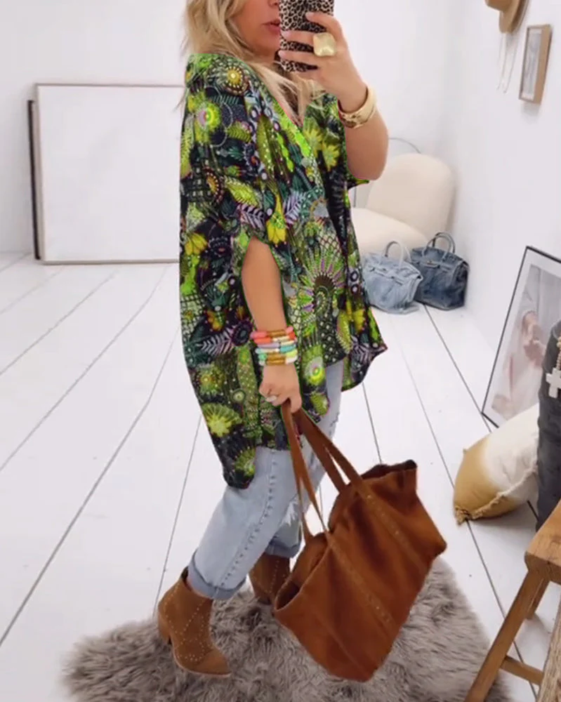 Loose Fashion Printed Blouse - Image 6