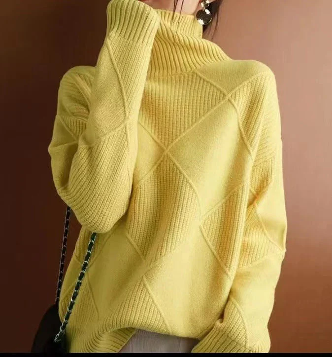 Loose Fit High Neck Sweater - Image 14