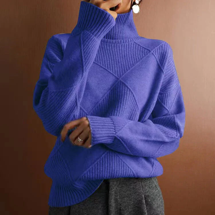 Loose Fit High Neck Sweater - Image 18