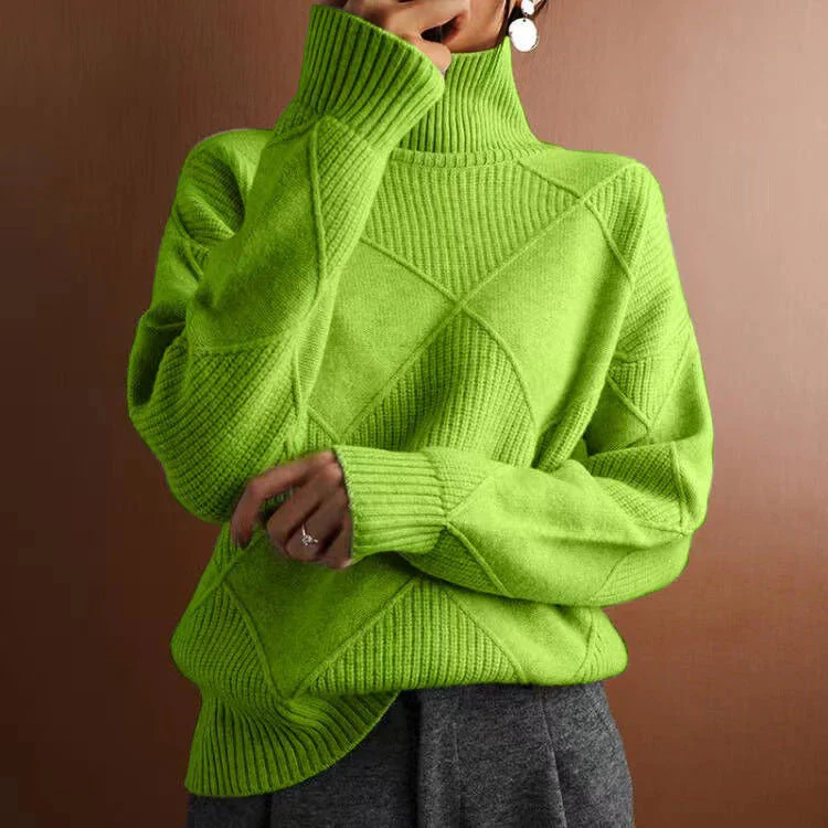 Loose Fit High Neck Sweater - Image 20