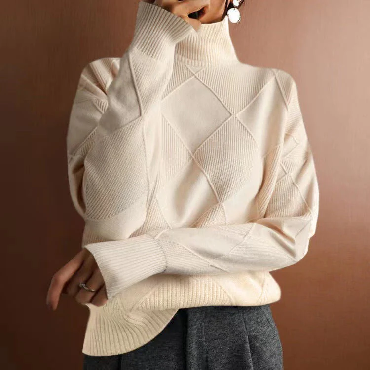 Loose Fit High Neck Sweater - Image 3