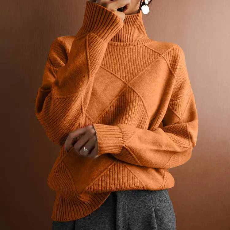 Loose Fit High Neck Sweater - Image 4