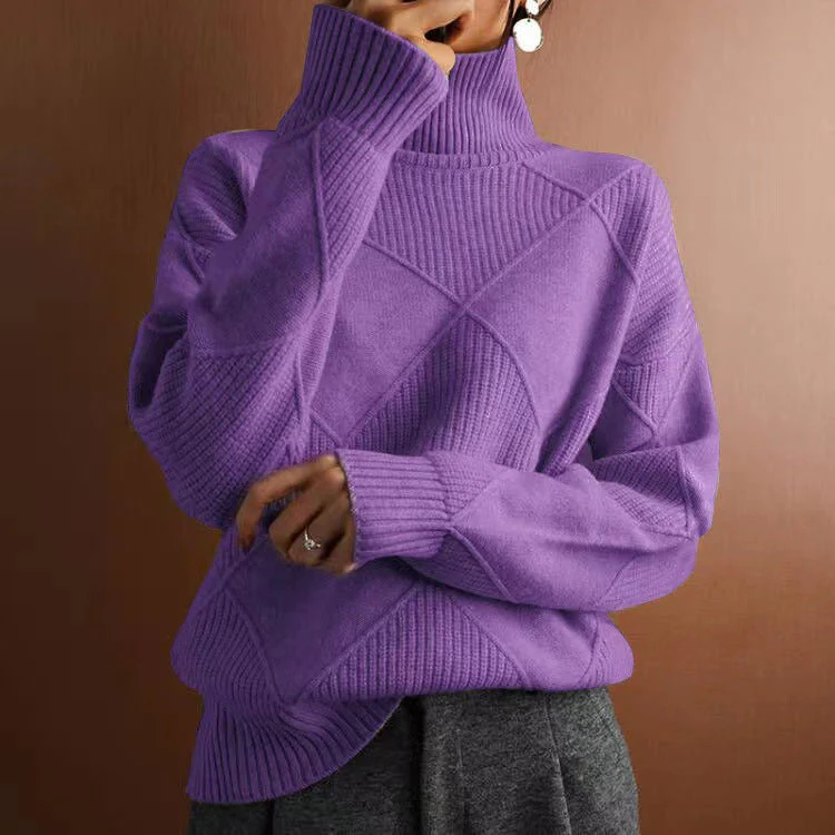 Loose Fit High Neck Sweater - Image 9