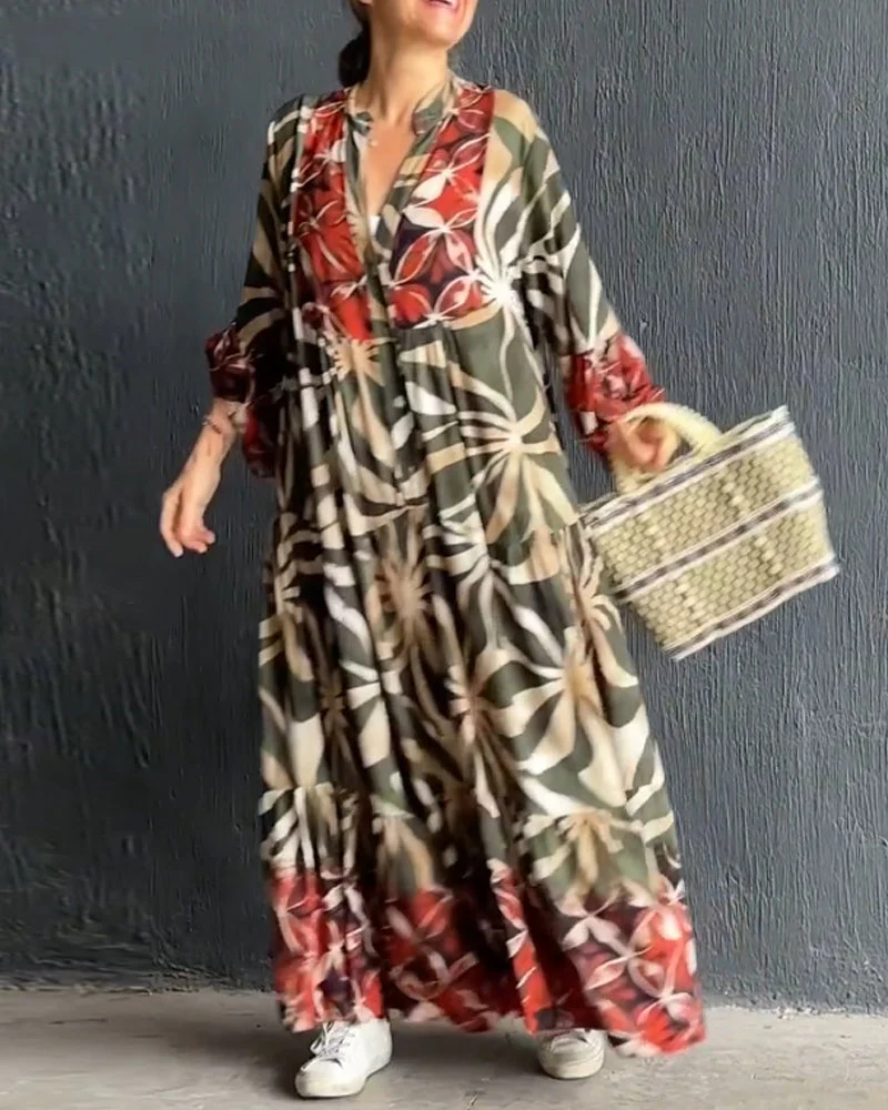 Loose Printed Vacation Dress - Image 14
