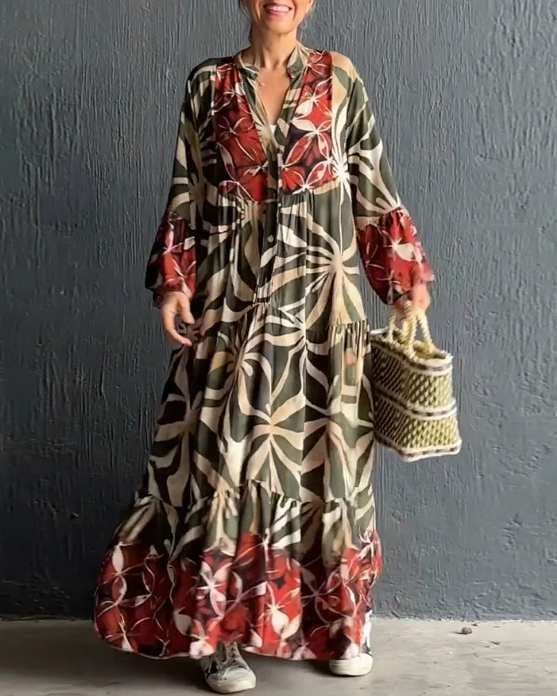 Loose Printed Vacation Dress - Image 17