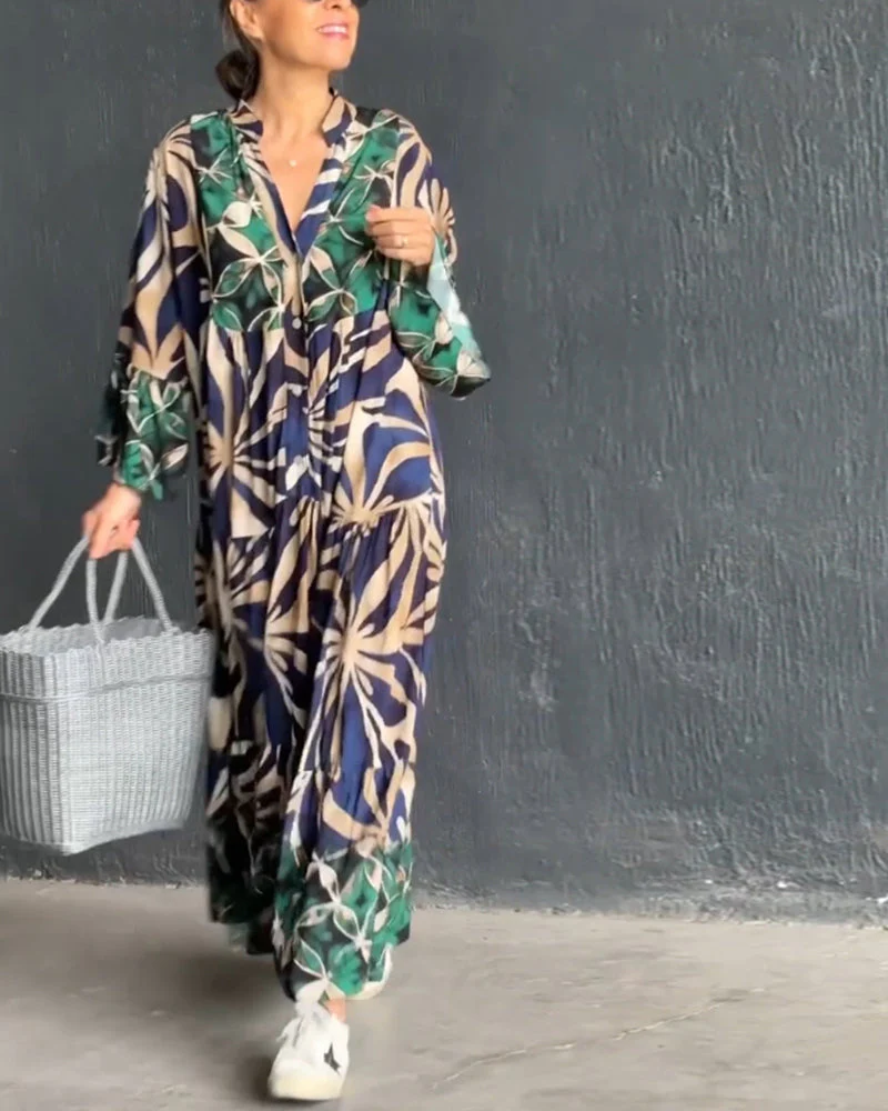 Loose Printed Vacation Dress - Image 22
