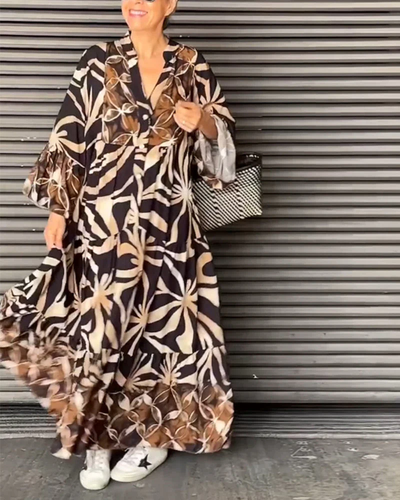 Loose Printed Vacation Dress - Image 23