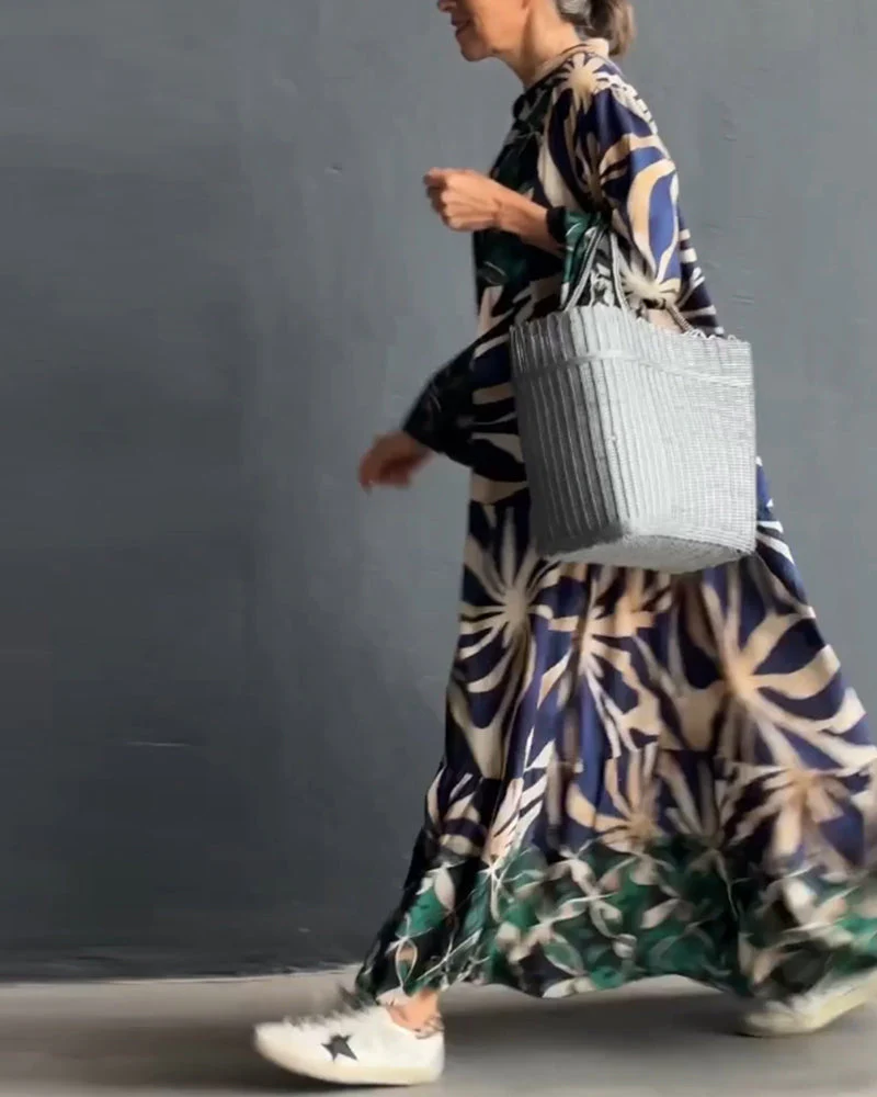 Loose Printed Vacation Dress - Image 30