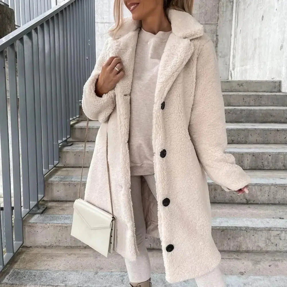 Cozy Women's Longline Wool Coat - Image 3
