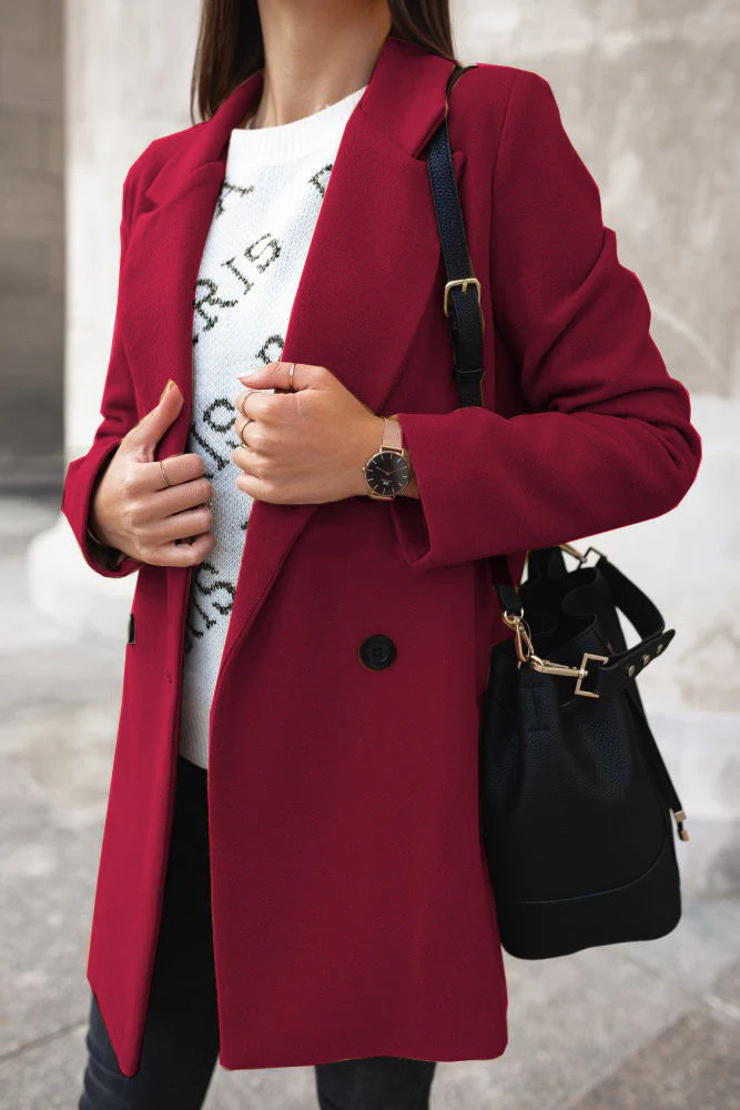 Women's Stylish Wool Blend Coat - Image 7