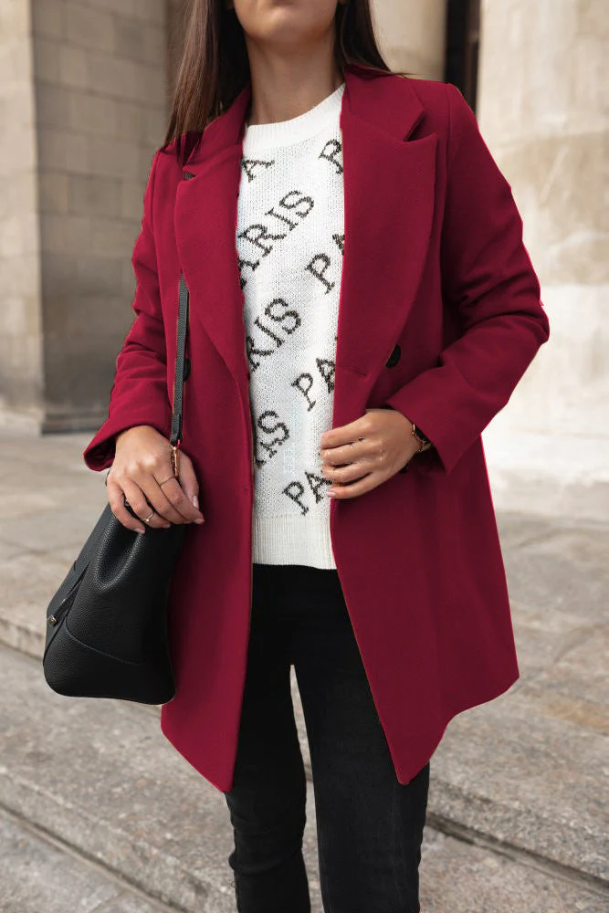 Women's Stylish Wool Blend Coat - Image 8