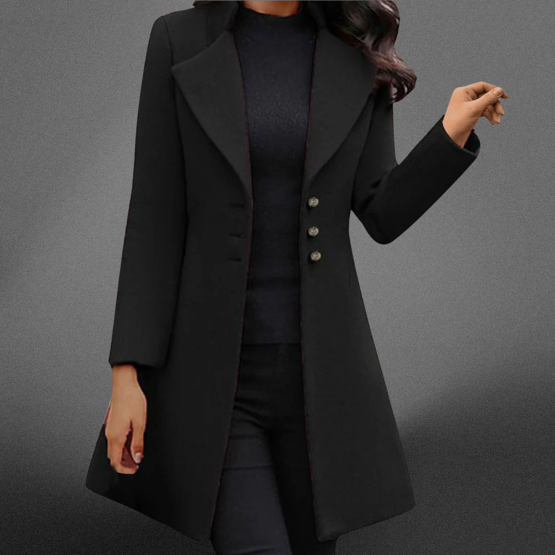 Luxurious Italian Wool Long Sleeve Coat - Image 2