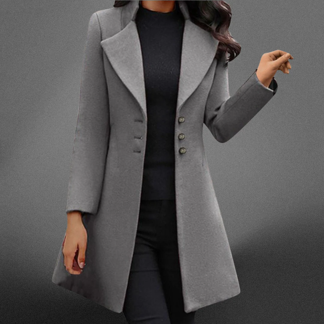 Luxurious Italian Wool Long Sleeve Coat - Image 3