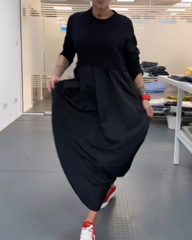 Maxi Solid Color Casual Dress - Image 19