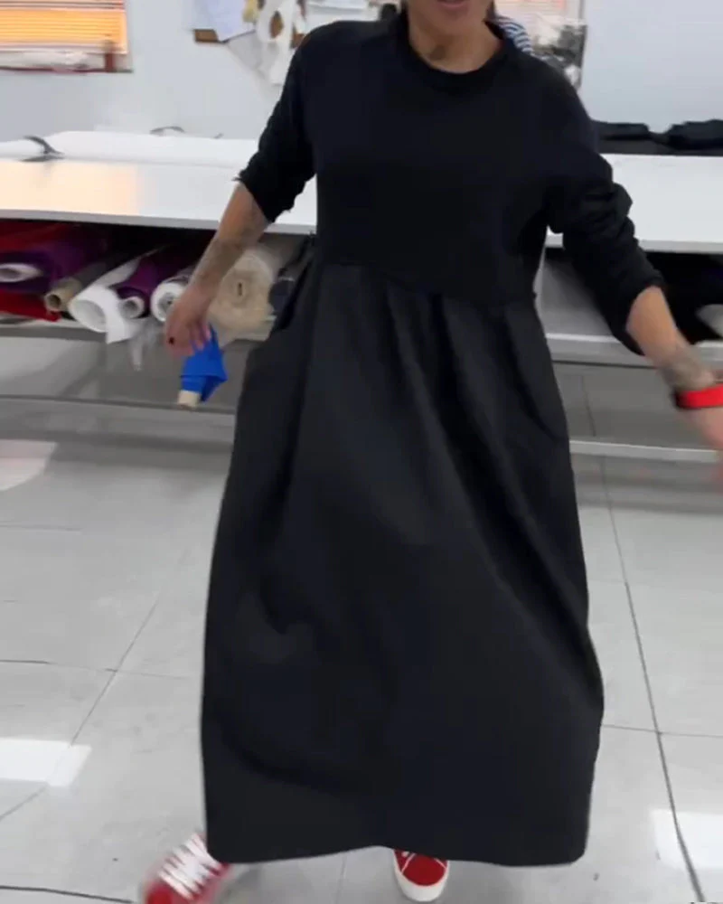 Maxi Solid Color Casual Dress - Image 24