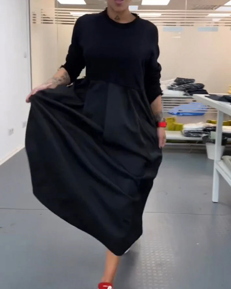 Maxi Solid Color Casual Dress - Image 35