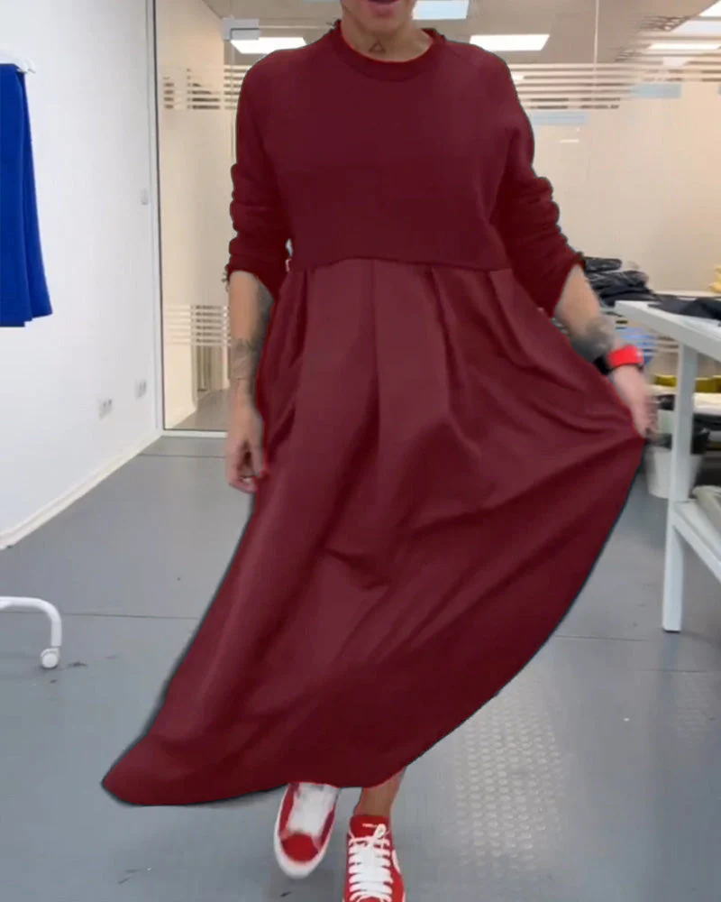 Maxi Solid Color Casual Dress - Image 48