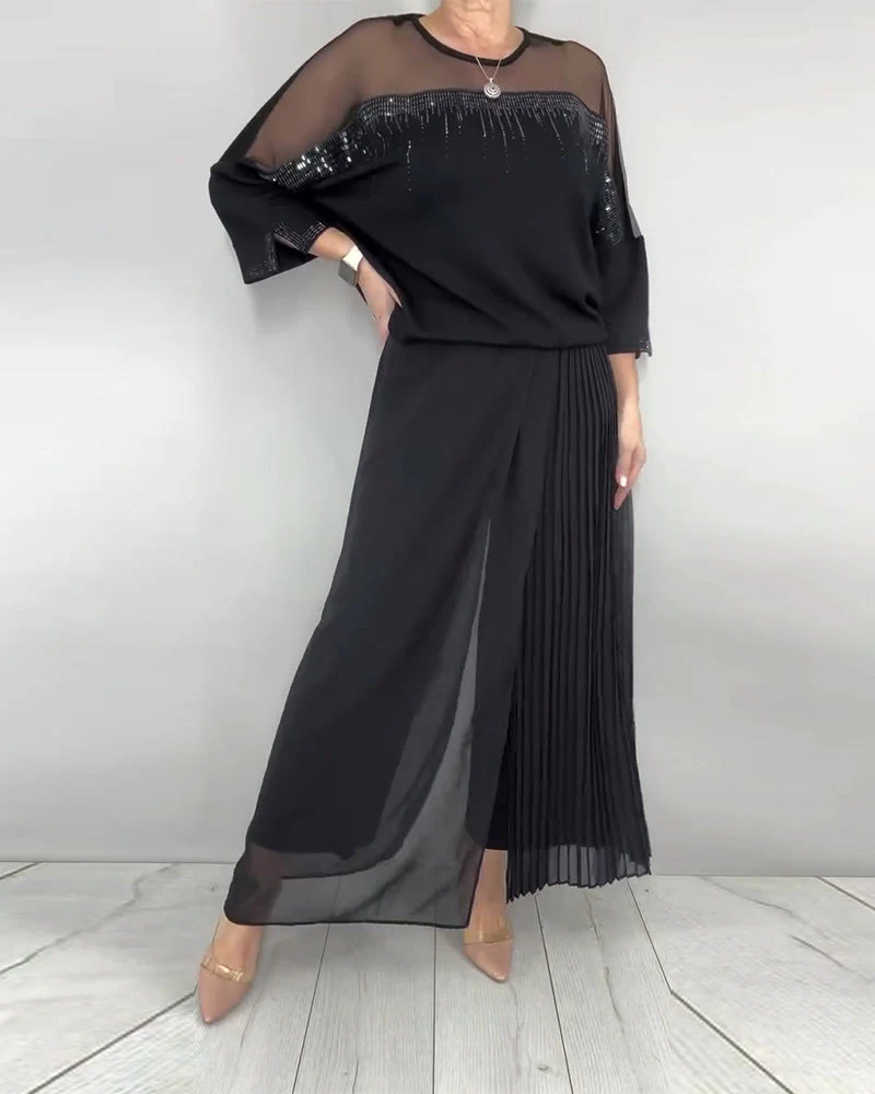 Mesh Splicing Loose Blouse