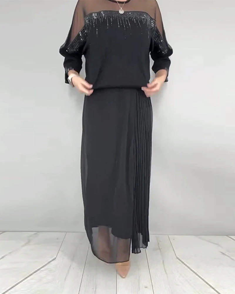 Mesh Splicing Loose Blouse - Image 2