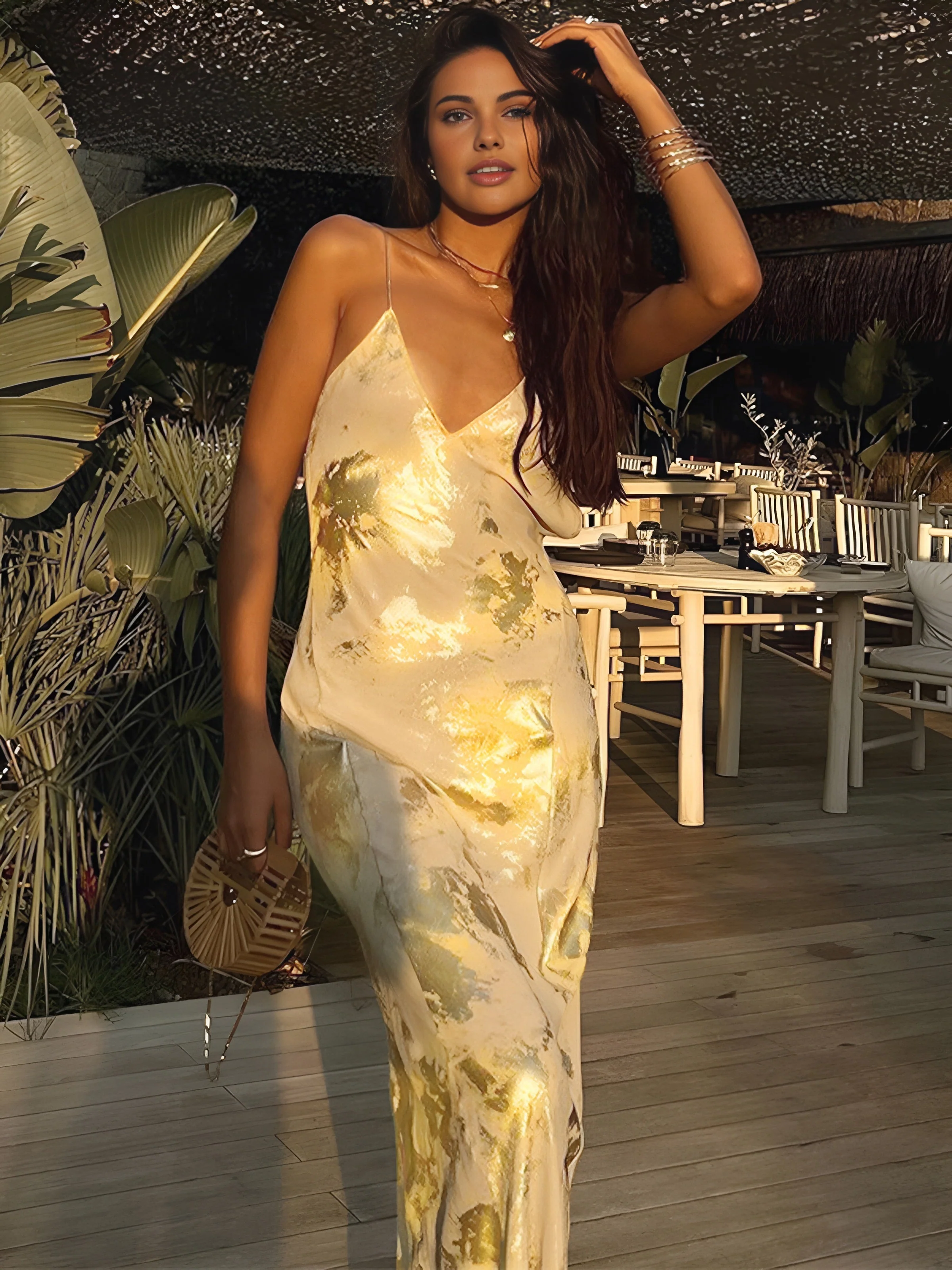 Metallic Maxi Dress - Image 7