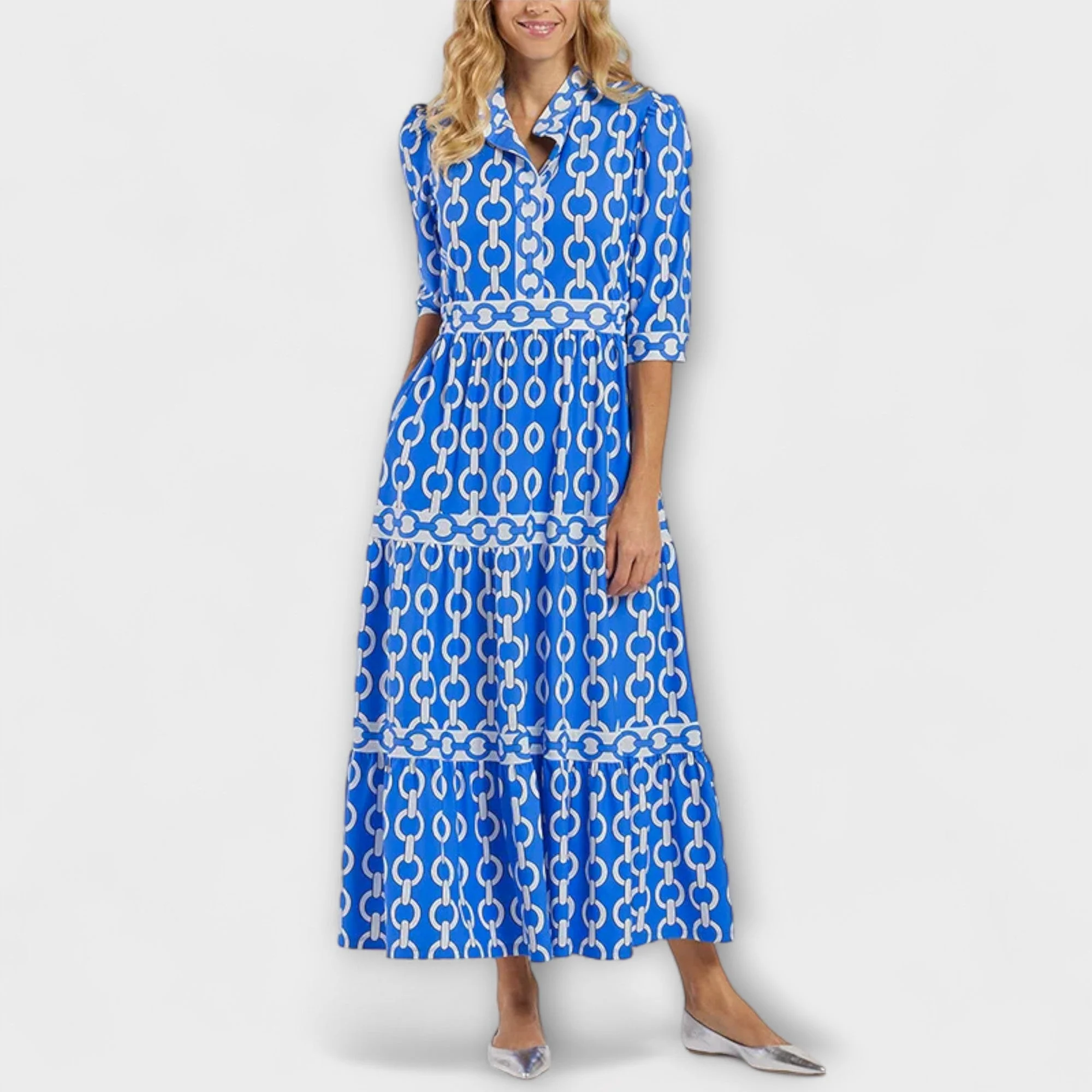Midi Dress with Chain Pattern - Image 10