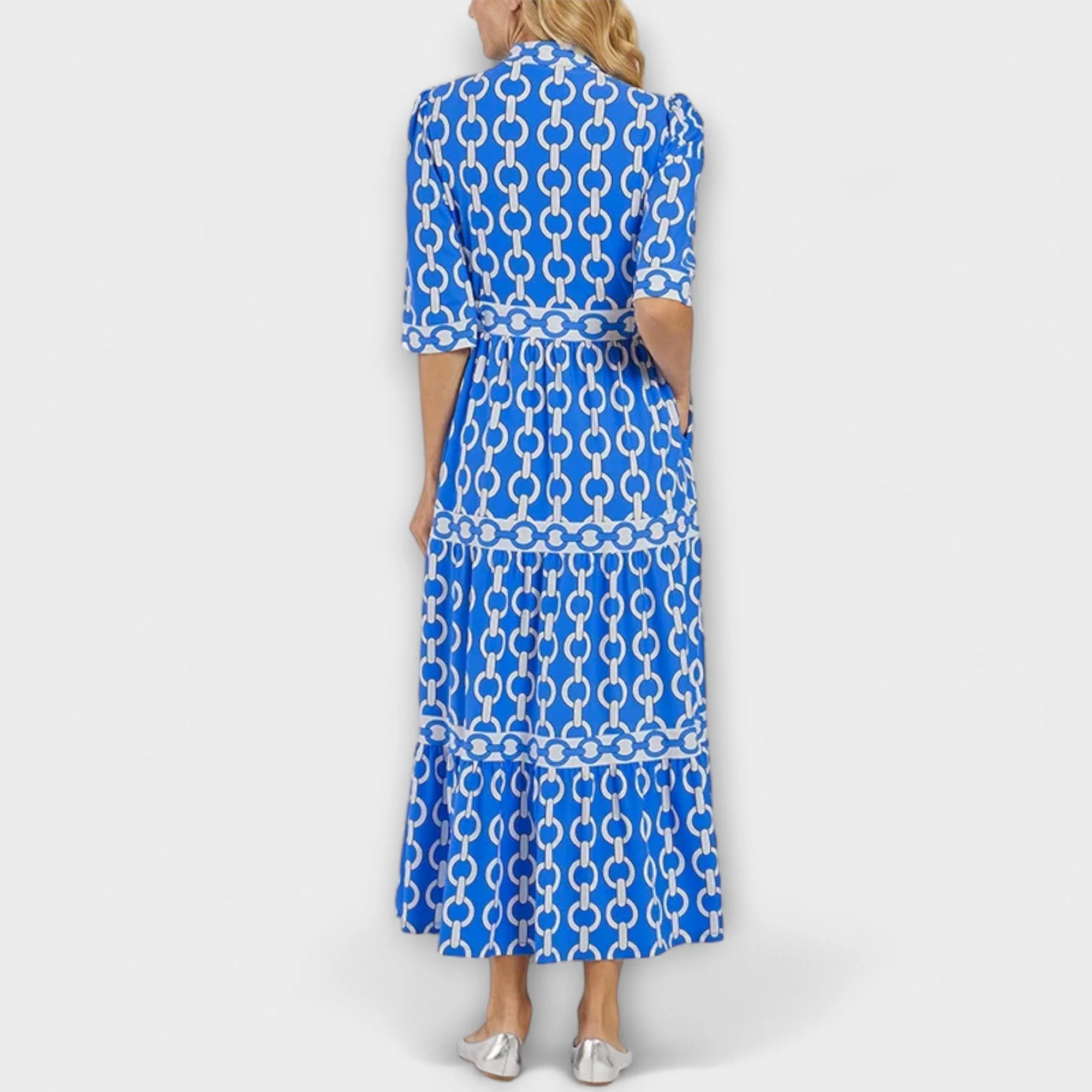 Midi Dress with Chain Pattern - Image 5
