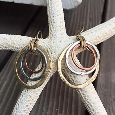 Mixed Metal Vintage Drop Earrings