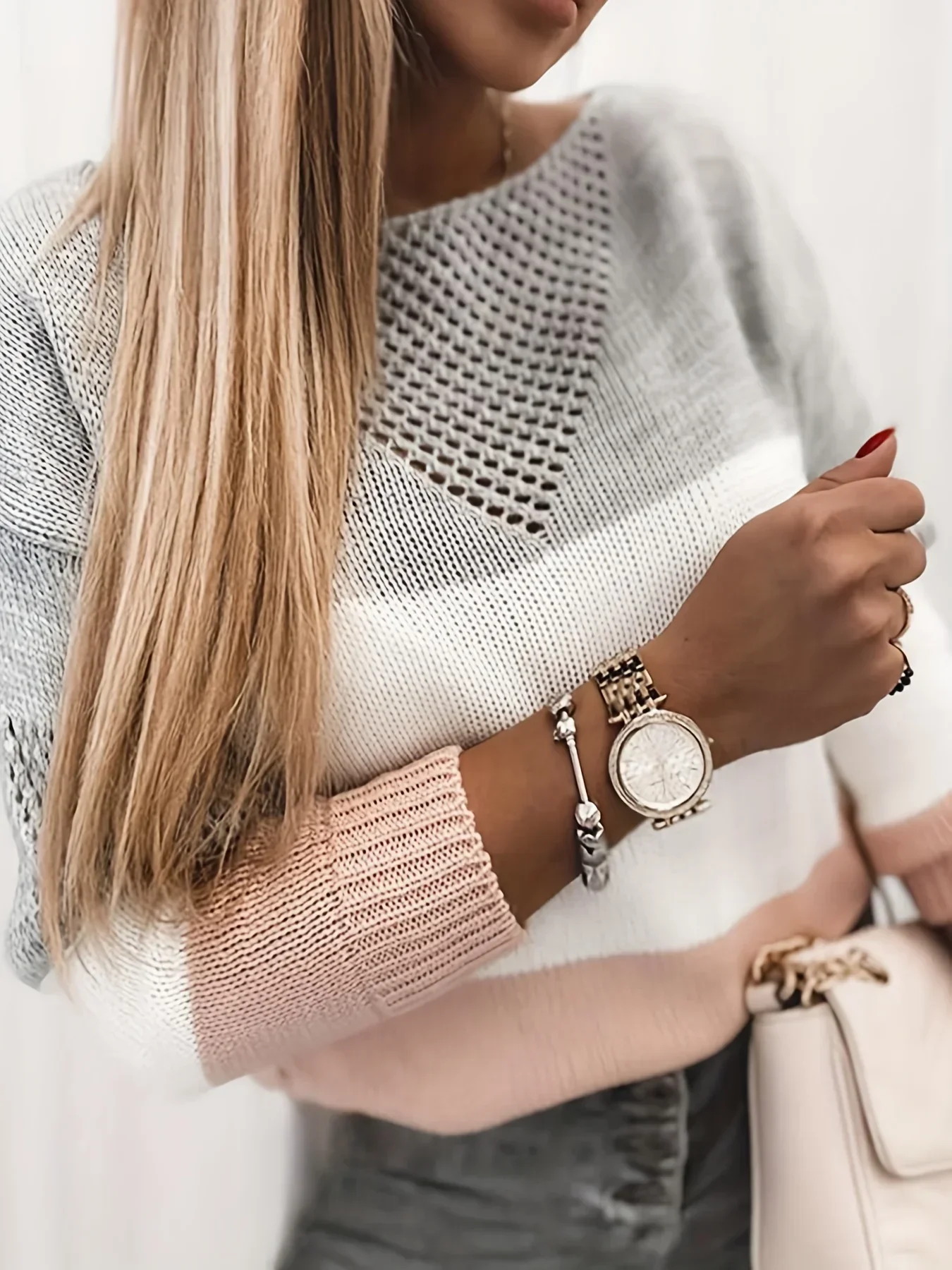 Modern Knit Sweater with Cut-Outs - Image 10