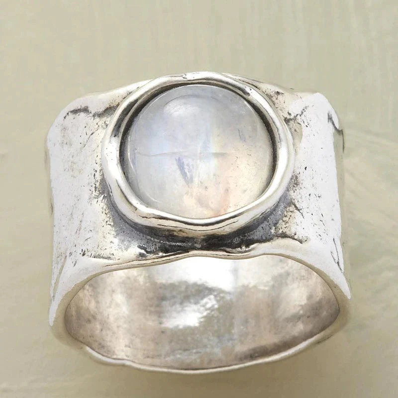 Natural Moonstone Sterling Silver Ring - Image 2