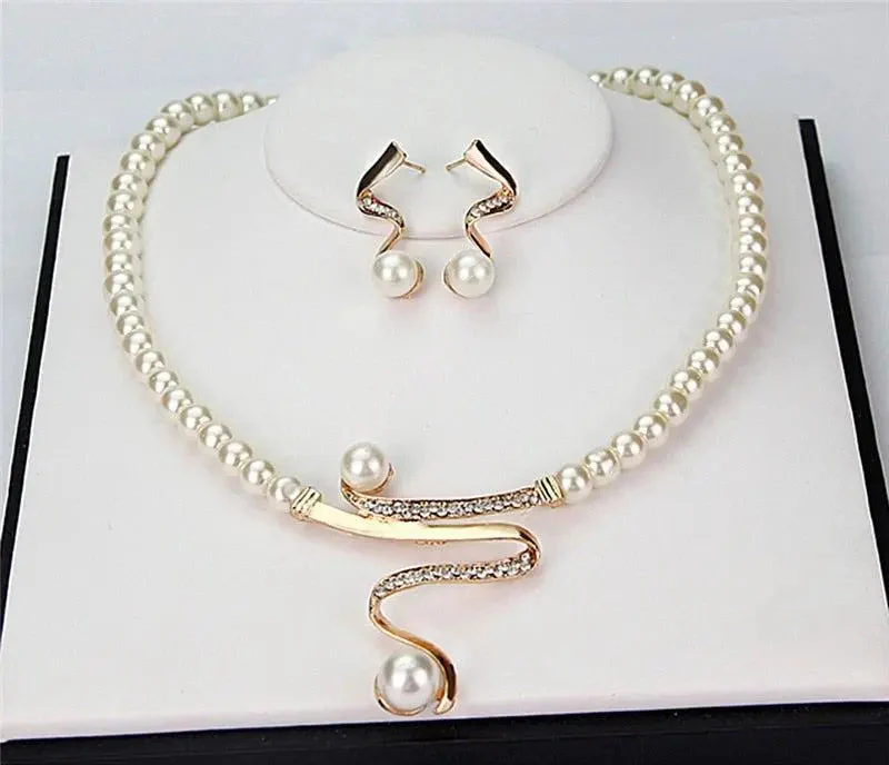 Natural Pearl Necklace + Earring Set - Image 6
