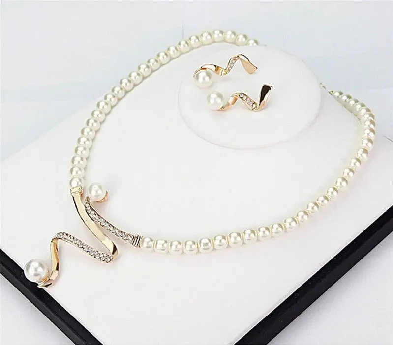 Natural Pearl Necklace + Earring Set - Image 7