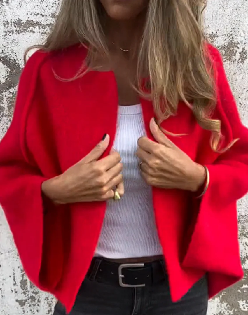 Neutral Draped Knit Top - Image 3