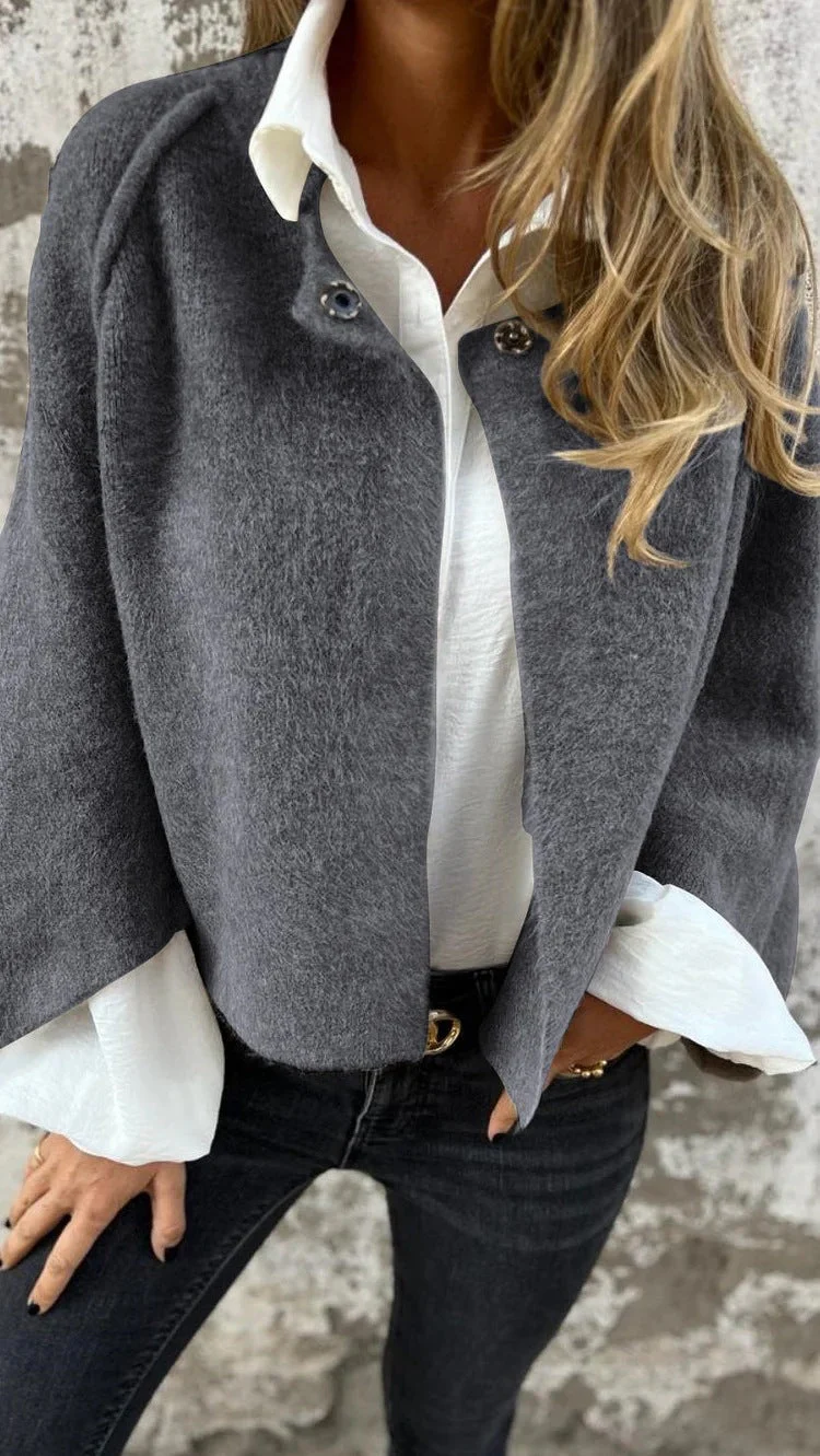 Neutral Draped Knit Top - Image 9