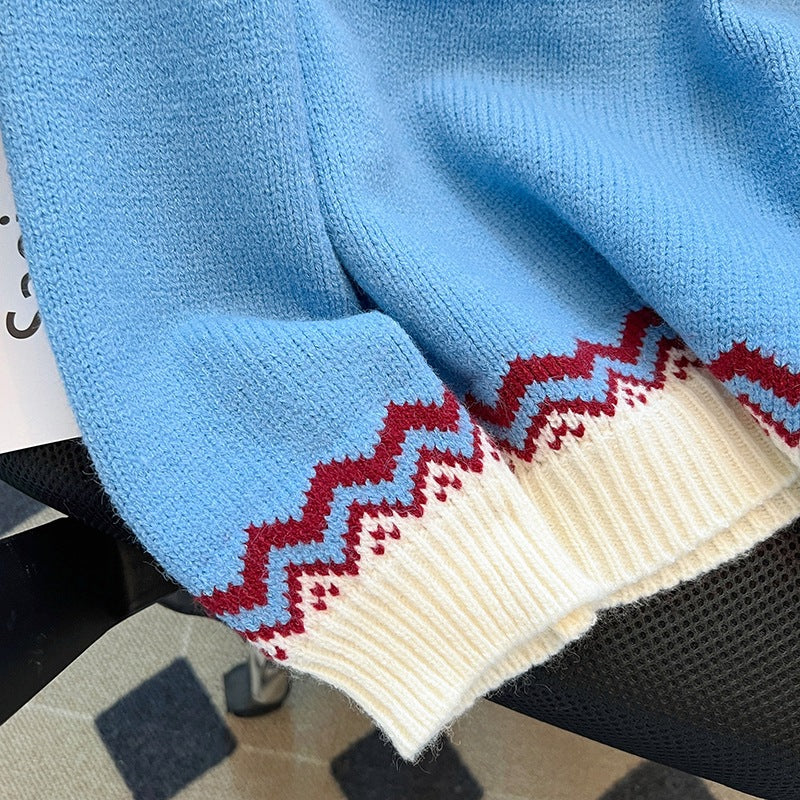 Nordic Pattern Knit Pullover Sweater - Image 10