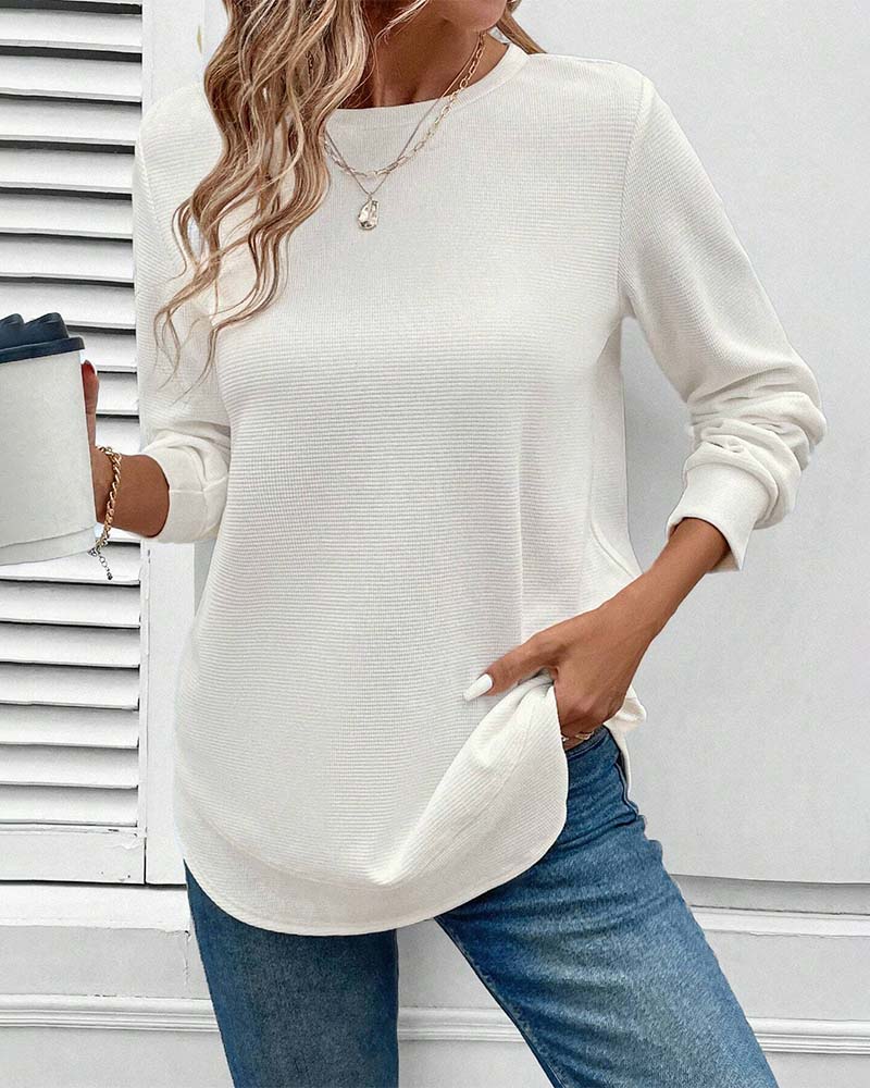 O-Neck Long Sleeve Daily Wear Shirt - Image 3