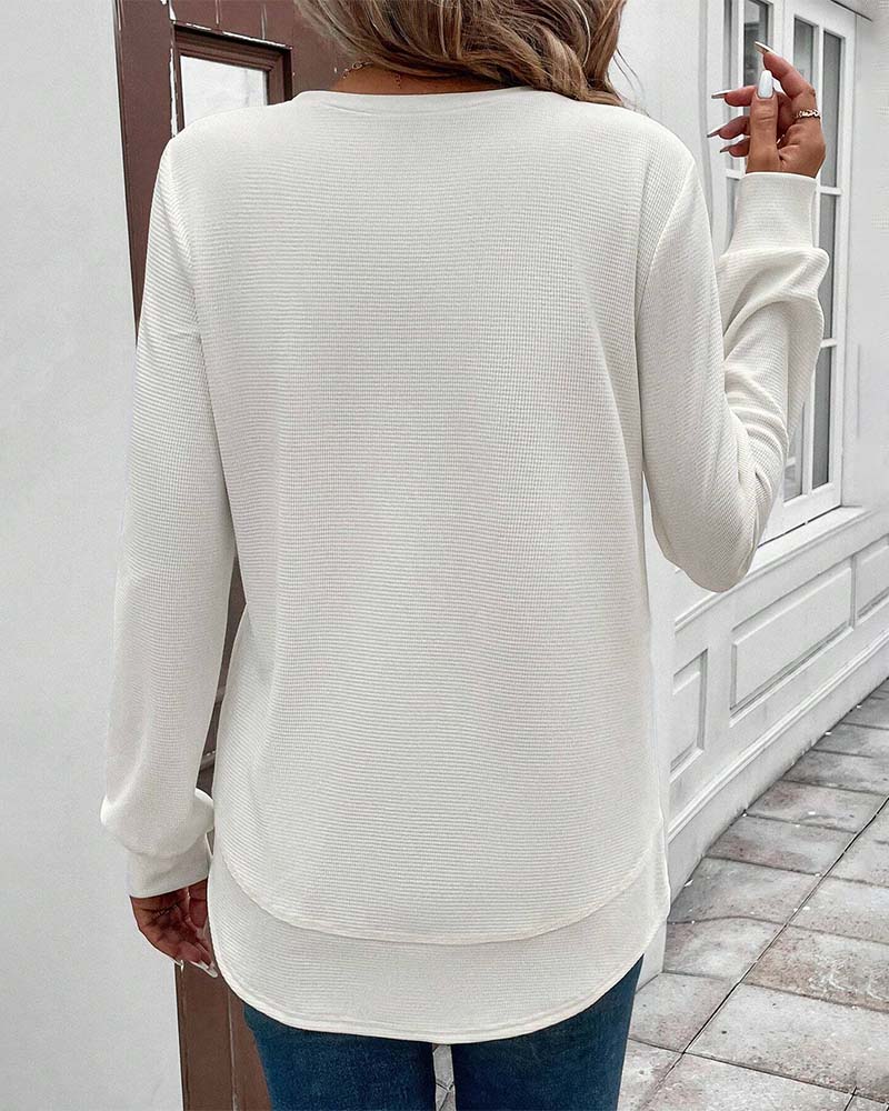 O-Neck Long Sleeve Daily Wear Shirt - Image 4