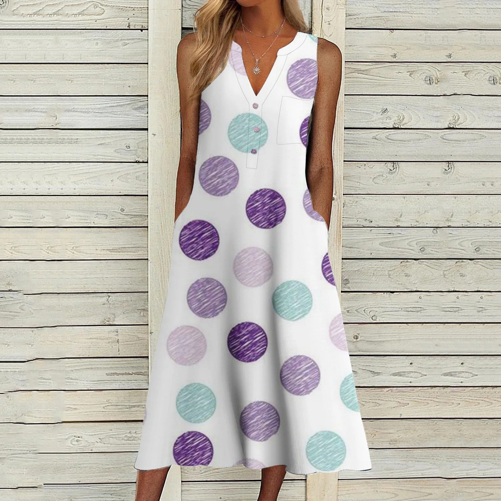 Ocean Breeze Sleeveless Dress - Image 3