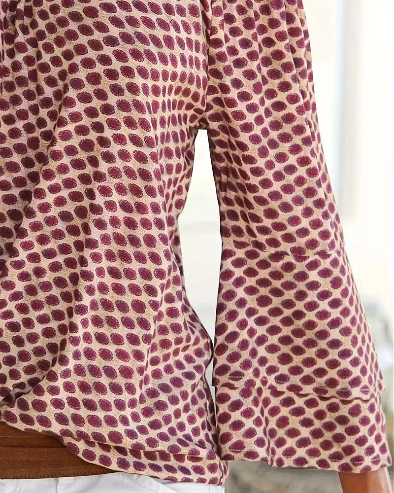 Off Shoulder Polka Dot Blouse - Image 3