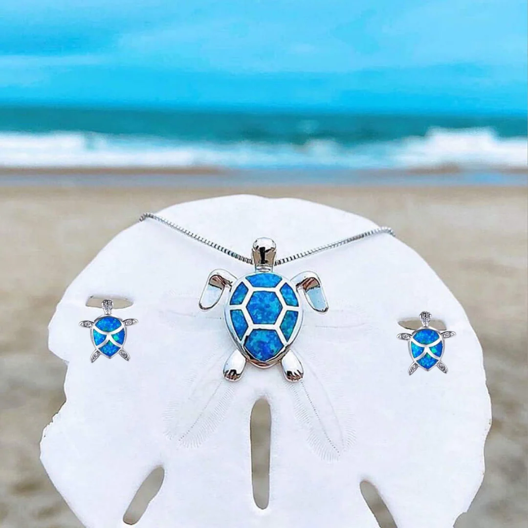 Opal Sea Turtle Jewelry Set - Image 2