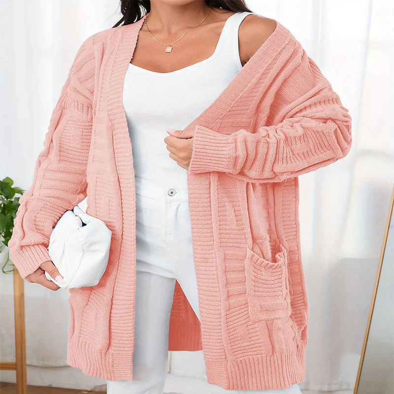 Open Front Dual Pockets Long Sleeve Cardigan - Image 7