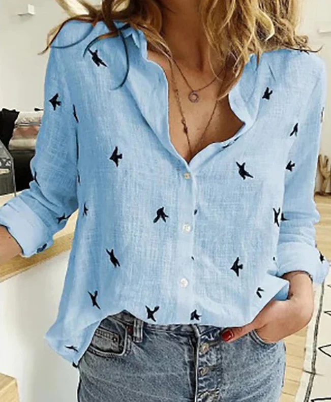 Oversized Blouse with Button Closure - Image 7