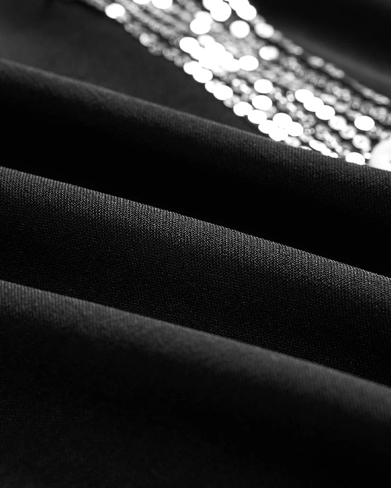 Paneled sequin button casual top - Image 9